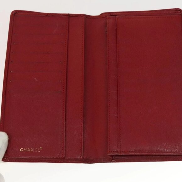 CHANEL Wallet Leather 8Set Black Red Green CC Auth CB051 - Picture 14 of 15